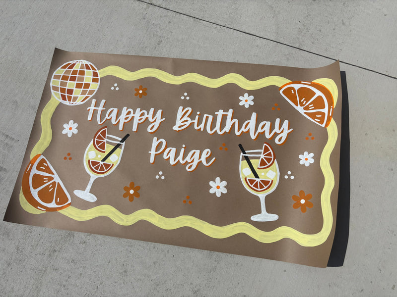 Hand-painted banner